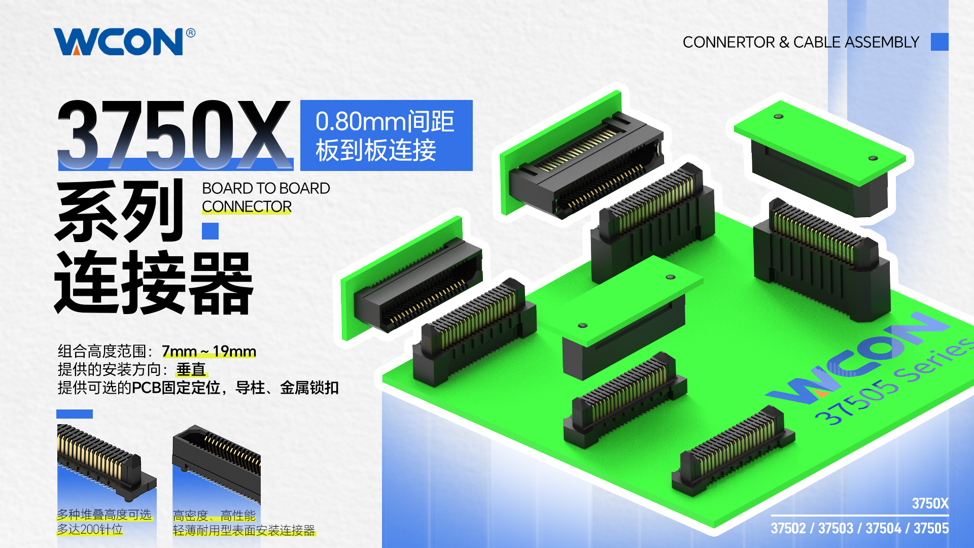 3750X 系列雙排板對板連接器：56Gbps 高速、工業(yè)級精密連接解決方案